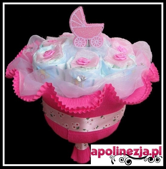 Bukiet Różowy z Pampersów 23zł